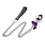 4Pcs Set Luxury Jewelry Design Bell Anal Butt Plugs With Traction Rope Heart Shaped Metal Butt Toys Anal Trainer Butt Plug Kit Sexy Toys For Couples And Adults (Purple)