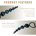 Silicone Anal Beads,Heart Shaped Anal Plug,Anal Sex Toys For Men,Women And Beginners,Sex Toy For Vagina,Long Butt Plug,G Spot Beads Toy (Six Beads)