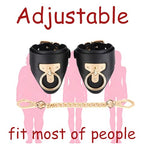 Adjustable Leather Handcuffs with Metal Chain