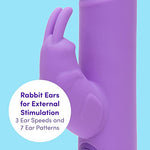 Dream 5 inch Thrusting Rabbit Vibrator for Women, Purple