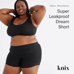 Women Leakproof Period Underwear Dream Short 3-Pack – Heavy Flow Protection, Absorbs 4–7 Super Tampons, Overnight