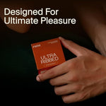 Ribbed Condoms For Men,Texture Natural Latex Condoms With Sillicone Lubricant, Ultra Sensitive Safe Sex Protection–2.12-Inch/54 Mm Diameter (3Count)