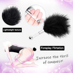 BDSM Kits Sex Bondage Set Adult Sex Toys for Couples, 4Pcs Bondage Restraints Sex Paddle Set with Eye Mask Sex Whip Spanking Paddle Feather Stick,BDSM Toys Sex Flogger Paddle for Couples Whip Sex Game