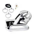 Male Chastity Device Cock Cage With 3 Different Rings Metal Penis Cage With Belt And Concealed Lock Stainless Steel Chastity Cage For Man Penis Restraints Breathable Sex Toys Bondage Gear