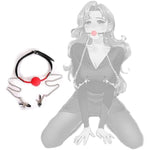 Ball Gag For Adult Bondage Restraints Sex Play, Open Mouth Bondage Gags & Muzzles, Bdsm Ball Gag Sex Play For Couples Flirt Play With Nipple Clamps