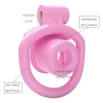 Negative Chastity Cage Small Cylindrical Inverted Locked Cock Cage With 4 Cockrings Male Set Sex Toy Adult Penis Bdsm Bondage Pink Sissy Chastity Device For Men (Short/ 27Mm Cage)