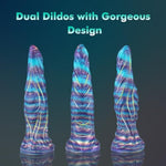 10.4" Fantasy Silicone G-Spot Big Dildo, Huge Anal Dildo With Suction Cup, Beginner Colorful Knot Dildos For Couple Adult Sex Toy