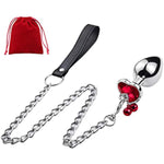 Metal Bell Anal Butt Plug Prostate Trainer Training Plugs Sex Toy with Traction Chain for Couple Women Men Red