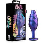 Anal Adventures Cypher Rhineheart Silicone Anal Plug - Textured Swirled Bling Buttplug - Stayput Comfort For Safety - Satin Smooth Texture Ultrasilk - Sex Toy Couples
