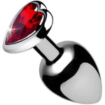 Crimson Tied Scarlet Heart Shaped Jewel Anal Plug