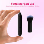 Mini Vibrator 2-in-1 Dual Electric Makeup Brush & Powerful Bullet Vibrator Women, Discreet Quiet Rechargeable Waterproof Personal Massager G-Spot Clitoral Stimulator Couples Travel Sex Toy