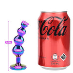 Metal Anal Beads Colorful Graduated Anal Plug with Jeweled Base Sturdy Curved Butt Plug G-spot Dildo Adult Sex Toys for Men Women (S)
