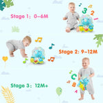Baby Bilingual Musical Dinosaur Stuffed Animals Toys,Infant Early Learning Toy With Light-Up Music & Crinkle,Tummy Time Toys For 0 3 6 9 12+ Months For Baby Boy Girl Gift
