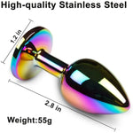 Anal Plugs Stainless Steel Anal Sex Toys Butt Plug Jeweled Prostate Massager Training Anal Trainer Butt Toys For Sex Beginner Men Women Couples Lover (Blue)