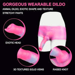 7Inch Strap On Dildo Harness Solid Realistic Wolf Penis Sleeve For Women Beginners, Pink Elastic Silicone Strapon Wearable Dildo Sex Toys For Lesbian Adult Play (C-Lt09)