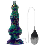 10.24" Squirting Monster Dildo Fantasy Ejaculating Dog Knot Penis,Silicone Realistic Tentacle Dildo Dragon Cock W/Enema Bulb,Thick Anal G Spot Stimulator Suction Cup Masturbator Sex Toy For Women Men