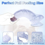 Soft Thick Realistic Dildo,Clear Big Dildo,8.3'' Ultra Soft Lifelike Silicone Huge Dildo With Strong Suction Cup,Men Penis G Spot Stimulator Adult Anal Sex Toys For Women Or Beginner Sexual