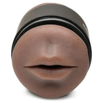 Mistress Double Shot Ass & Mouth Stroker For Men & Couples. Textured Inner Tunnel Soft & Easy-To-Clean Mouth & Ass Male Stroker, 3 Piece Set, Dark.