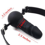 Realistic Silicone Dildo Gag For Sex Games, Open Mouth Sex Penis Gag Muzzles, Silicone Sex Toys Bondage Ball Gags For Sm Games (Black-1)