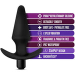 Anal Adventures Platinum Silicone Vibrating Plug - Powerful One Touch Vibration Bullet - Anchor Base For Safety And Comfort Long Term Wear - Perfect For Beginners - Sex Toy
