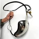 Stainless Steel Chastity Belt Device Invisible Cock Penis Cage Adjustable Bdsm Men Bondage Lockable Underwear With Hole ? (Black, 90-120Cm)