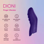 Femmefunn Dioni Finger GSpot Vibrator, 20 Modes, Waterproof, Rechargeable for Ring Sizes 8 and Smaller