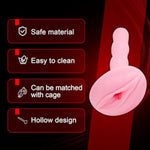 Hollow Catheter Pink Removable Chastity Lock Penis Plug Cock Cage Accessories Silicone Urethral Plugs Male Sex Toys