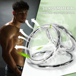 Metal Cock Ring 4 Piece Set Penis Rings Stainless Steel Chastity Device Tightrope Locking Sperm Enhance Men’S Long-Lasting Couples Or Male Sex Toys