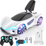 Gesture Sensing Remote Control Car With Charging Dock - 360° Rotate Drift Rc Stunt Car Toy, 40 Min Playtime, Dual Control, Spray Mist & Led Lights, Birthday Gift For Kids Boys Girls?White?