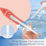 Water Based Lube with 10ml Applicator Injector, Anal Sex & Vaginal Lubricant for Privacy & Toys, Non-Sticky pH Balanced Personal Lubrification for Men, Women & Couples, 2 x 3.38 Fl Oz