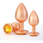 Anal Butt Plug Sex Toys - Jewelry Anal Toy Kit, Metal Plated Adult Anal Trainer For Anal Stimulator Prostate Massage, Anal Beads For Men Women And Beginners Pleasure| 3 Pcs, Gold