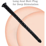 16.5 Inch Long Anal Butt Plug Sex Toy - Dragon Scale Dildo Butt Plug Anus Dilator Prostate Massage Long Anal Sex Toy With Strong Suction Cup For Men Women Lover (Black)