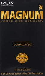 Magnum Large Size Lubricated Condoms, 12-Pack – Premium Fit & Comfort