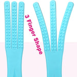 Textured Spanking Paddle For Sex Play, Rubber 3 Fingers Slapper With Bumps Flexible Flirt Toy For Sm Bondage Game Couple Adult 10.82 Inch Blue