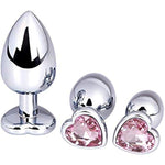 Anal Plug Training Kit Anal Sex Toys Butt Plug Set Stainless Steel Jeweled Sexy Stimulation Toys Adult Sex Toys Anals Plug Beginner Set