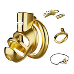 Gold Chastity Cage With Anti-Slip Belt, Waterproof Design, Penis Cage Set With Privacy Cylinder And Key, Hollow Breathable Chastity Device Sex Sm Bondage Toys