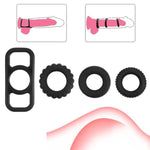 4Pcs Silicone Cock Ring Set With Ball Stretcher Different Size Penis Rings Kit Combination For Erection Enhancing, Male Cock Sleeve Penis Enlargement Stretchy Adult Sex Toys For Men Couples