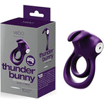 Thunder Bunny Vibrator, Rechargeable Vibrating Couples Double C-Ring, Clitoral Stimulation, 10 Vibration Mode Adult Sex Toy (Purple)