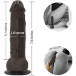 Strap-On Dildo Realistic Silicone Dildo With Wearable Sex Harness For Couple Pegging Women Lesbian Sex Fun, 7.6'' (Black)