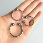 Stainless Steel Cock Ring 2 Beads Penis Ring Glans Stimulating Penis Opening Loop Sex Delay Ejaculating Toys For Men A