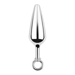 4 Pcs Metal Silvery Butt Plug Set With Pull Ring Adult Sex Sm Toys Smooth Metal Anal Plug Kit For Couple(C)