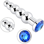 Anal Beads, Blue Jewelry Metal Butt Plug Anal Trainer With 5 Graduated Balls Fetish Kinky Sex Toys Love Tools For Couple Lover