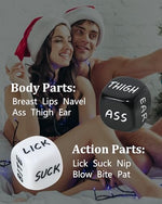 Sex Dice Set Naughty Adult Sex Toys Bedroom Games for Couples Romantic Gift Date Night Dice for Anniversary Valentines Honeymoon Party (Black White)