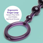 Purple Anal Beads With Finger Loop - Beginner Friendly - 6.5 Inch