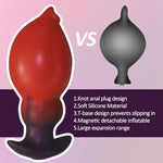 Monster Inflatable Butt Plug,5.7 in Silicone Knot Inflatable Anal Plug with T-Base,Anal Sex Toys for Men Women Gay