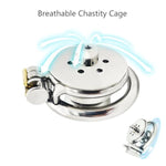 Flat Chastity Cage With Funnel Urinal Tray, Breathable Chastity Lock Sex Toys With Two Uses Cock Cages Adult Sm Fetish Bondage Trainer (B399-40Mm)