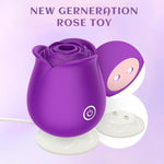 Roses Toy Personal Massager Womens Flower Toys, Clitoral Nipple Stimulator Rose Viboators Toys 10 Sucking & Vibration Modes Purple Toys