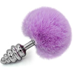 Rabbit Tail Anal Plug?Metal Spiral Buttplug?Anal Sex Toys For Beginners,Plug Anal For Couples?Pink Anal Toys For Dress Up Party (Medium Purple)
