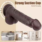 8.66 Inch Black Dildo With Lifelike Skin Texture Big Glans, Realistic G Spot Dildos For Women, Anal Stimulator With Strong Suction Cup For Hands-Free Play Body-Safe Soft Liquid Silicone Adult Sex Toys