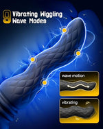 3 in 1 Prostate Massager Anal Vibrator - Powered Vibrating Butt Plug Male Sex Toys for Men with 9 Wave Wriggling Modes, Anal Dildo Plug Adult G, P-Spot Vibrator Remote Control Fetish Jewelry